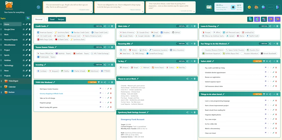 TabNook Dashboard - Theme Example 1
