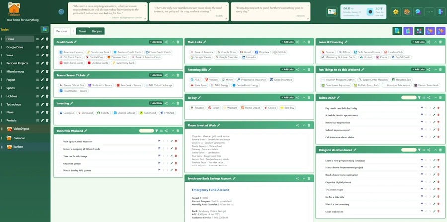 TabNook Dashboard - Theme Example 2