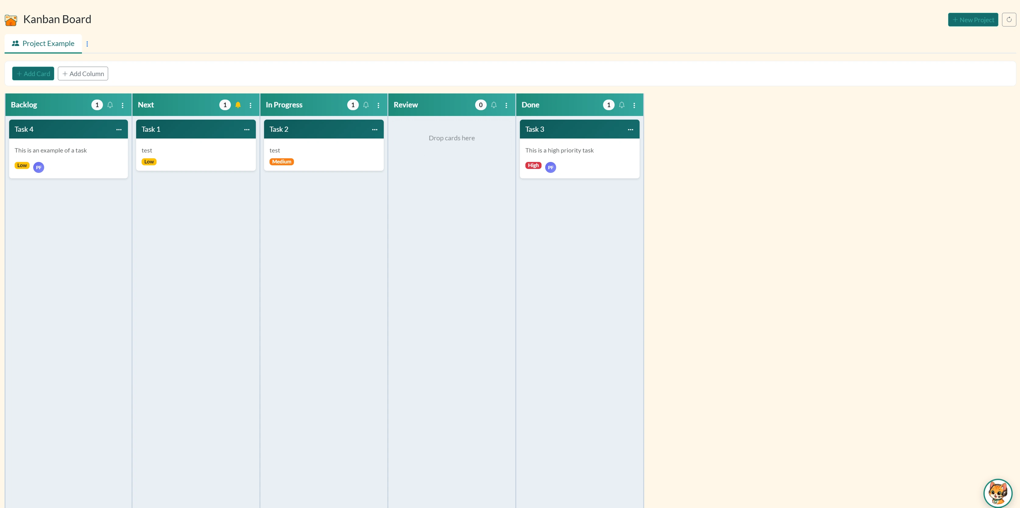 Kanban Board Widget